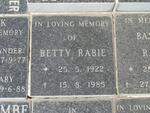 RABIE Betty 1922-1985