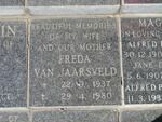 JAARSVELD Freda, van 1937-1980