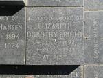 BRIGHT Elizabeth Dorothy 1892-1974