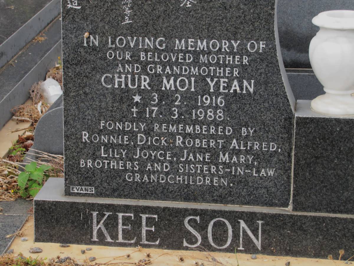 KEE SON Chur Moi Yean 1916-1988