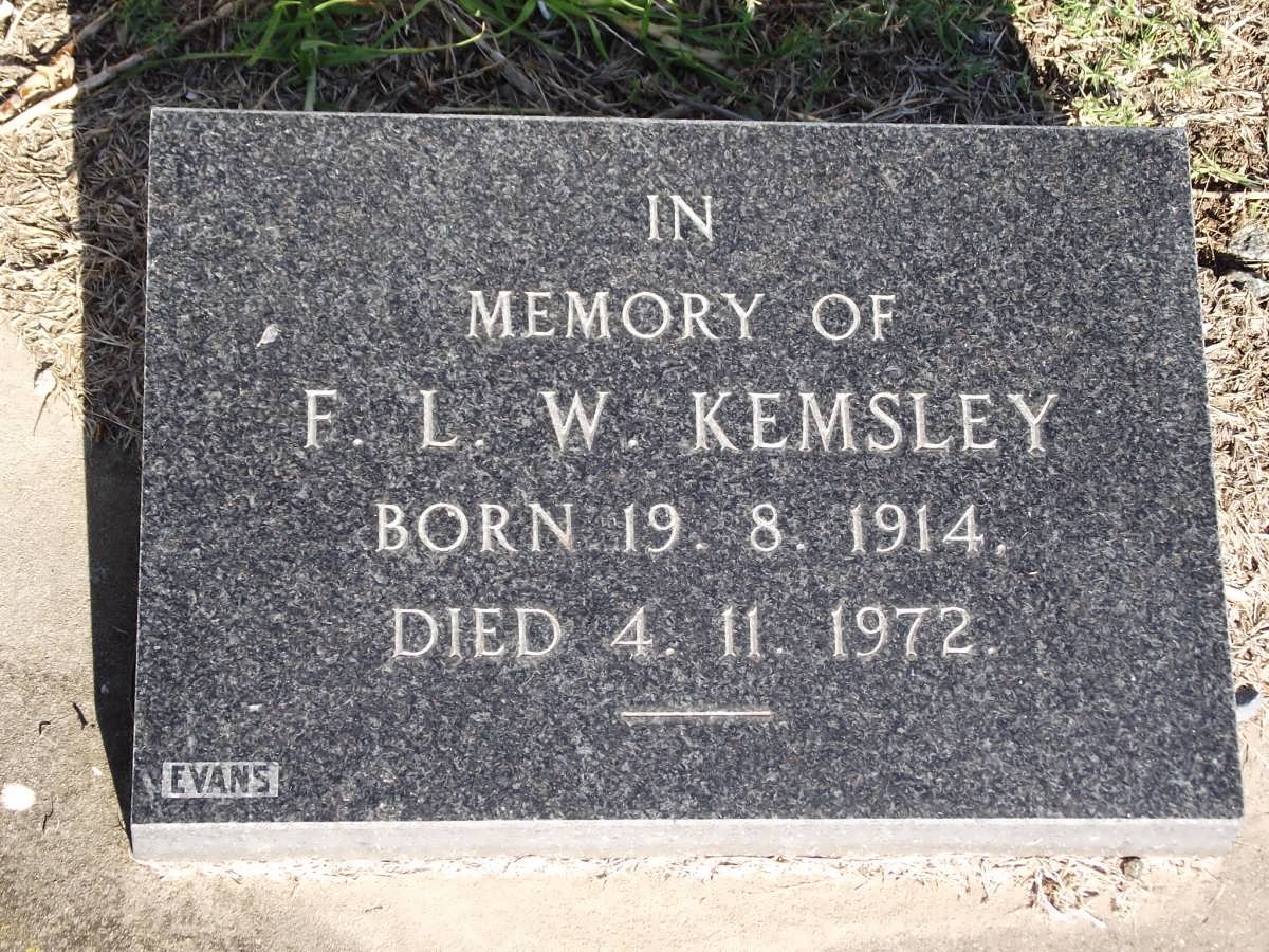KEMSLEY F.L.W. 1914-1972