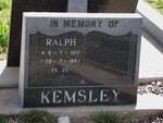 KEMSLEY Ralph 1917-1990