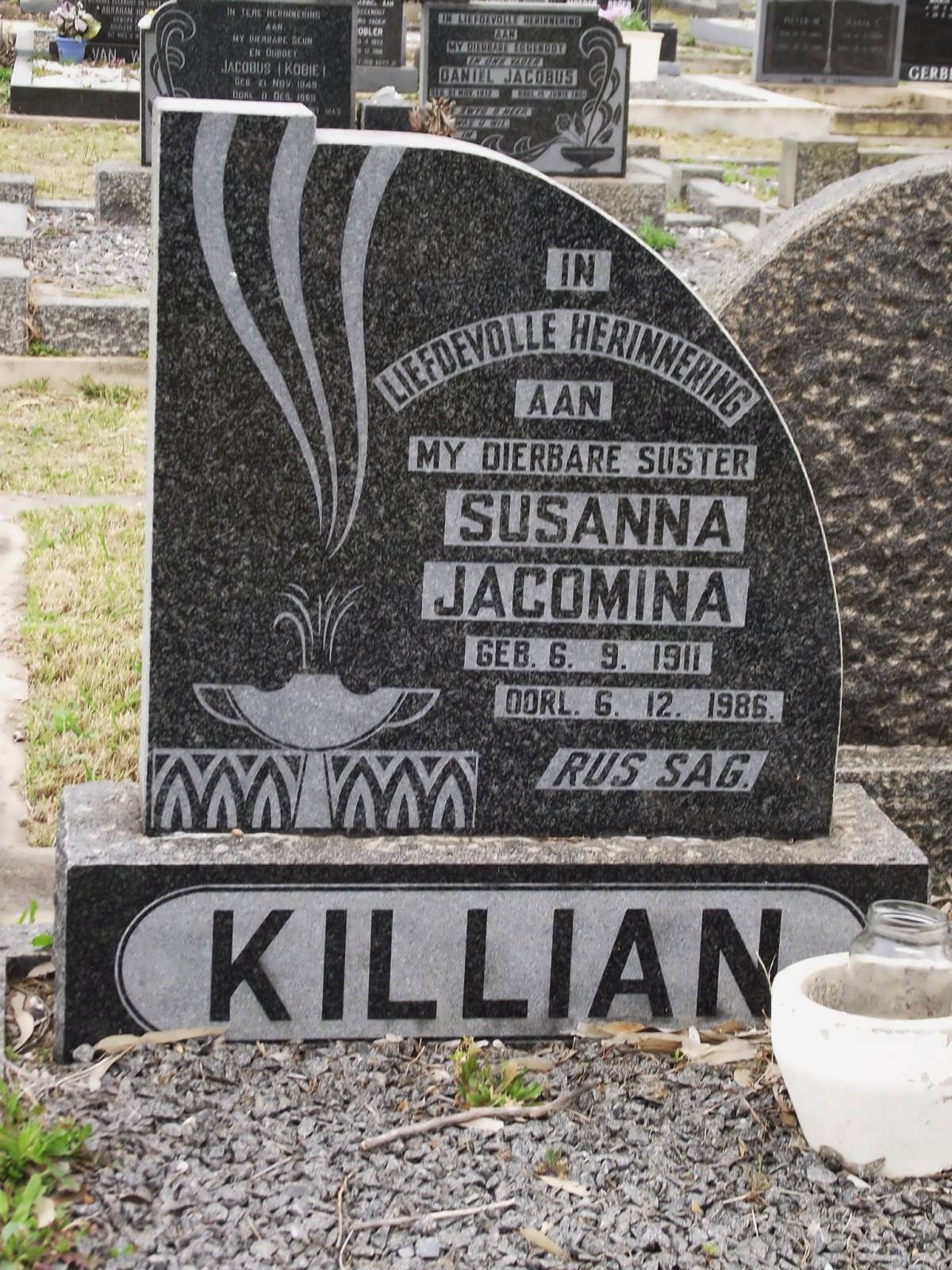 KILLIAN Susanna Jacomina 1911-1986