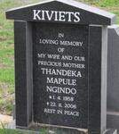 KIVIETS Thandeka Mapule Ngindo 1958-2006
