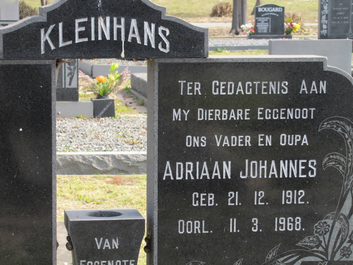 KLEINHANS Adriaan Johannes 1912-1968