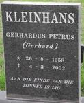 KLEINHANS Gerhardus Petrus 1958-2003