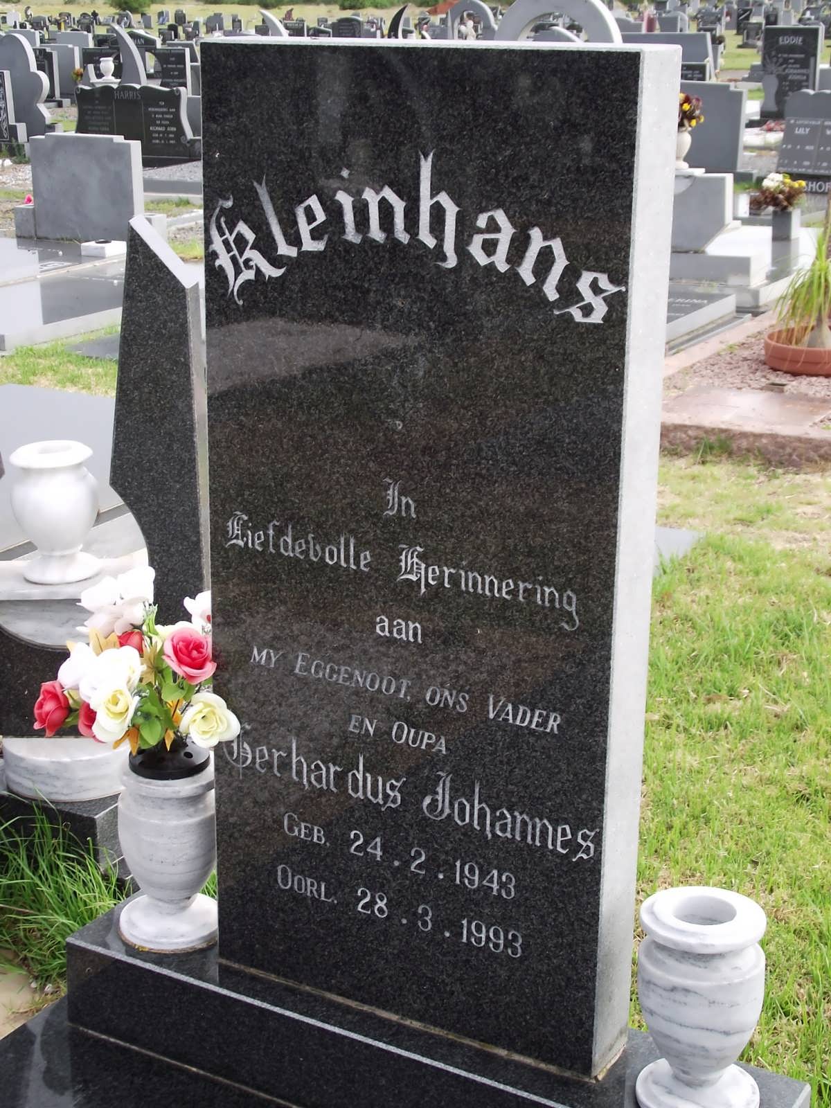 KLEINHANS Gerhardus Johannes 1943-1993