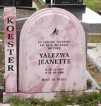 KOESTER Yalezwa Jeanette 1937-2000
