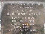 KORKIE John Henry 1900-1969 & Lucy 1908-1991