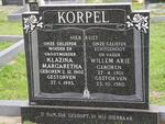 KORPEL Willem Arie 1901-1980 & Klazina Margaretha 1902-1993