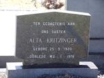 KRITZINGER Alta 1920-1978
