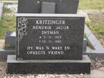 KRITZINGER Hendrik Jacob Snyman 1929-1982