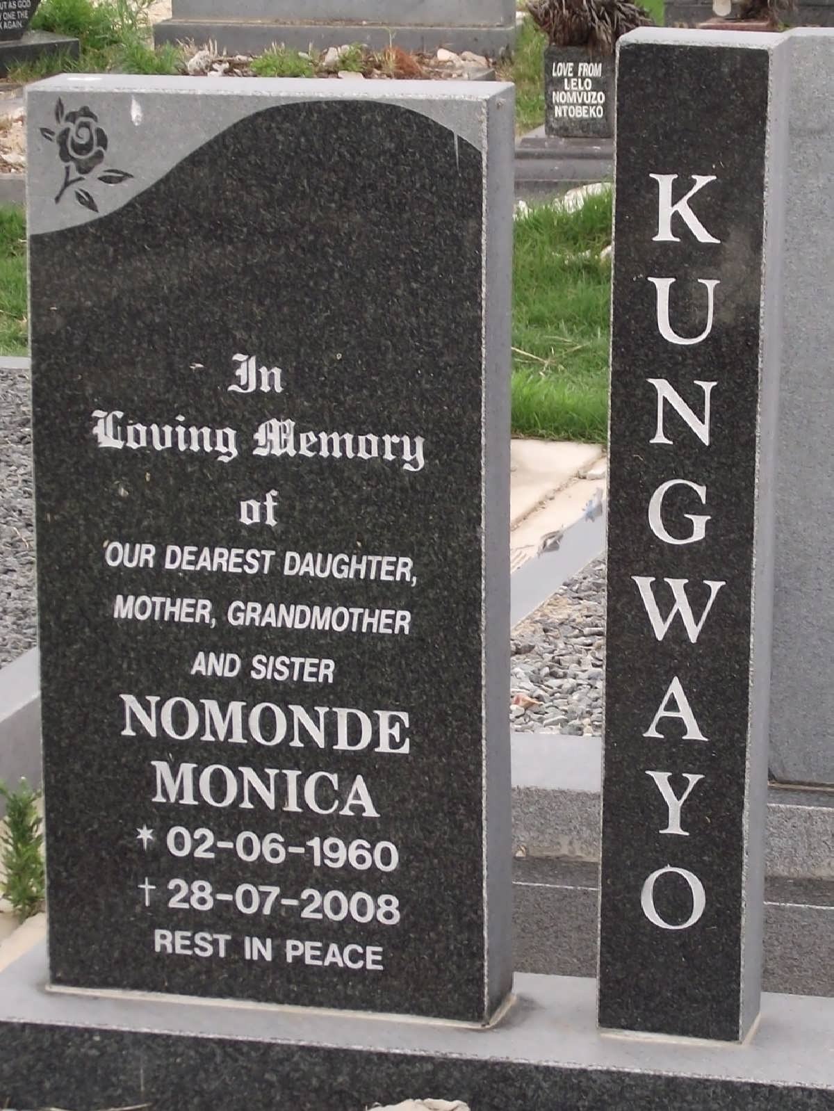 KUNGWAYO Nomonde Monica 1960-2008