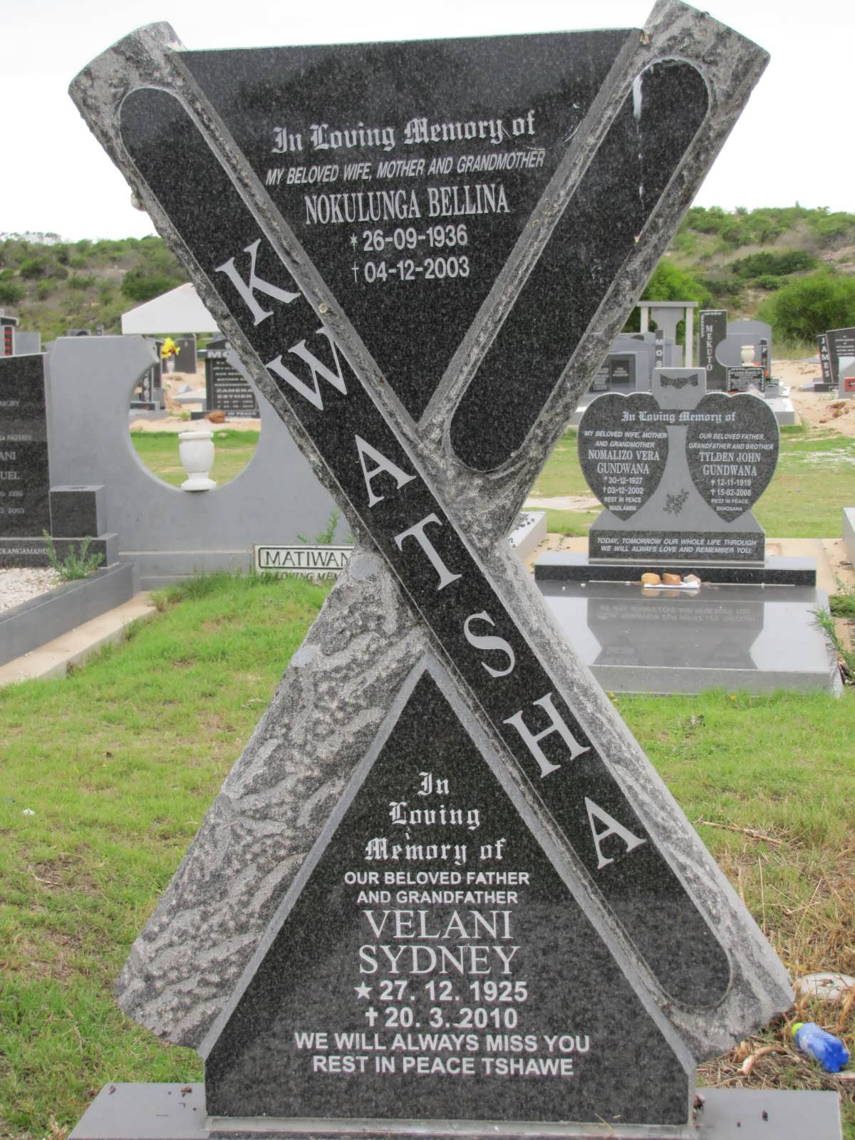 KWATSHA Velani Sydney 1925-2010 & Nokulunga Bellina 1936-2003