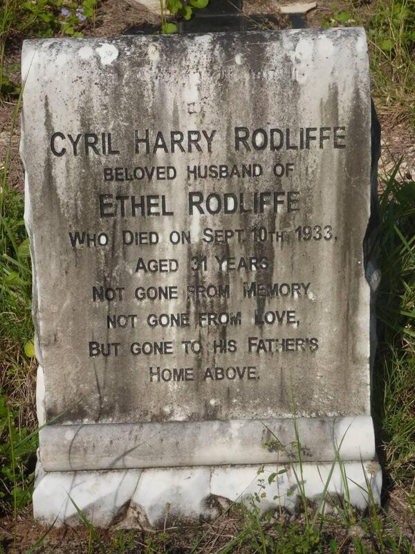 RODLIFFE Cyril Harry -1933