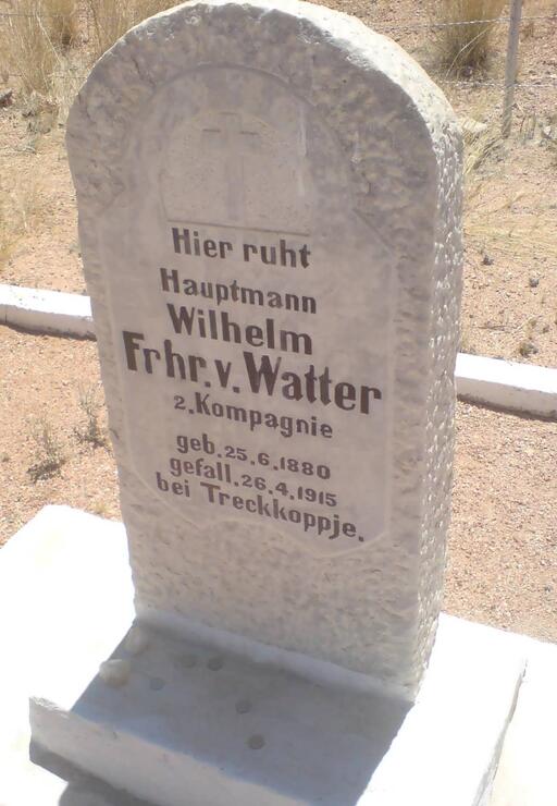 WATTER Wilhelm Freiherr, von 1880-1915