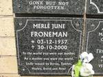 FRONEMAN Merle June 1957-2000