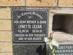 LEZAR Lynette 1938-2001