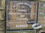 BARKER Robert 1941-2002 & Lorraine 1945-1998