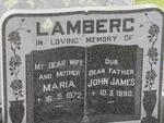 LAMBERG Maria 1909-1972 & John James 1915-1990