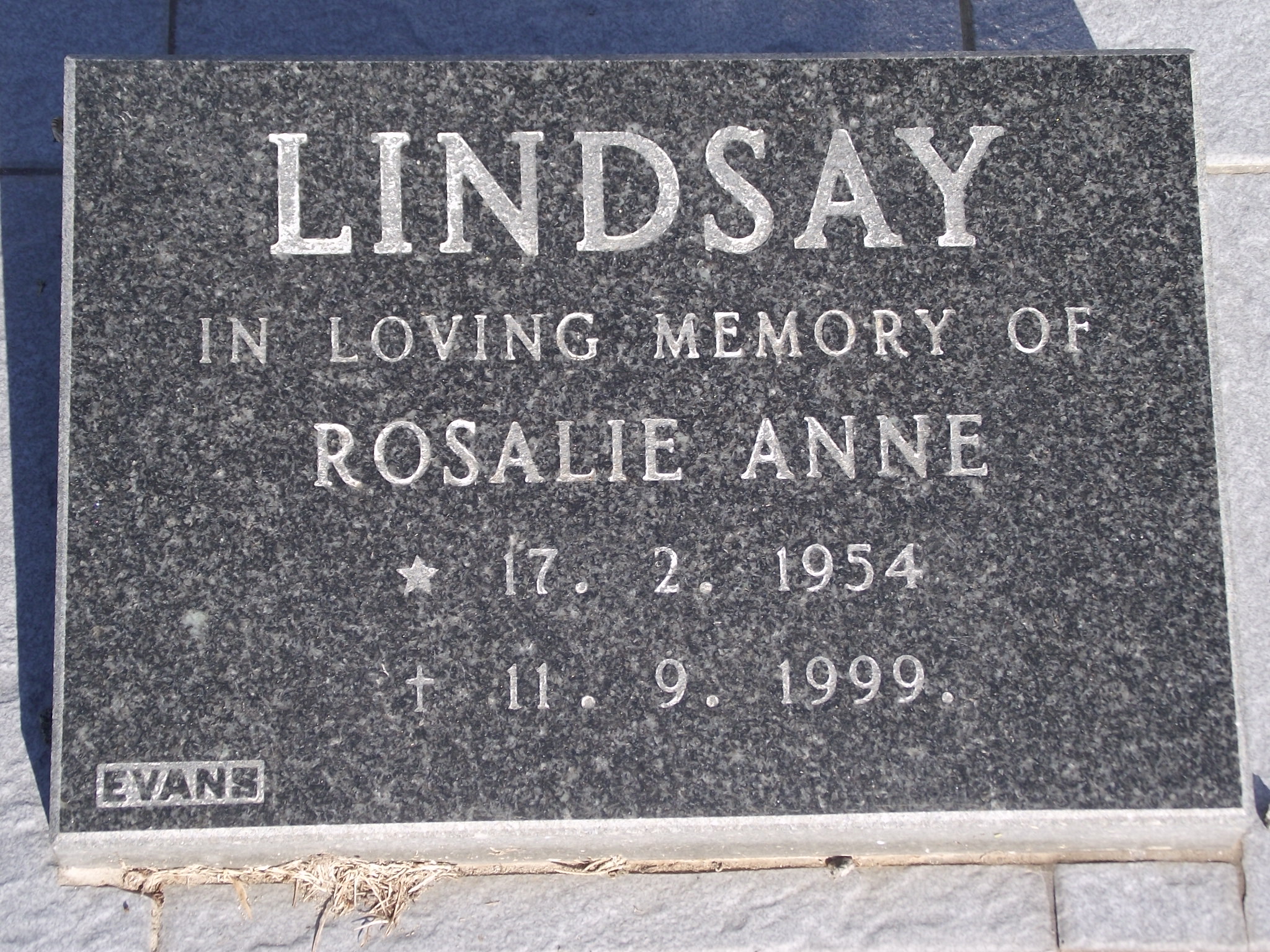 LINDSAY Rosalie Anne 1954-1999