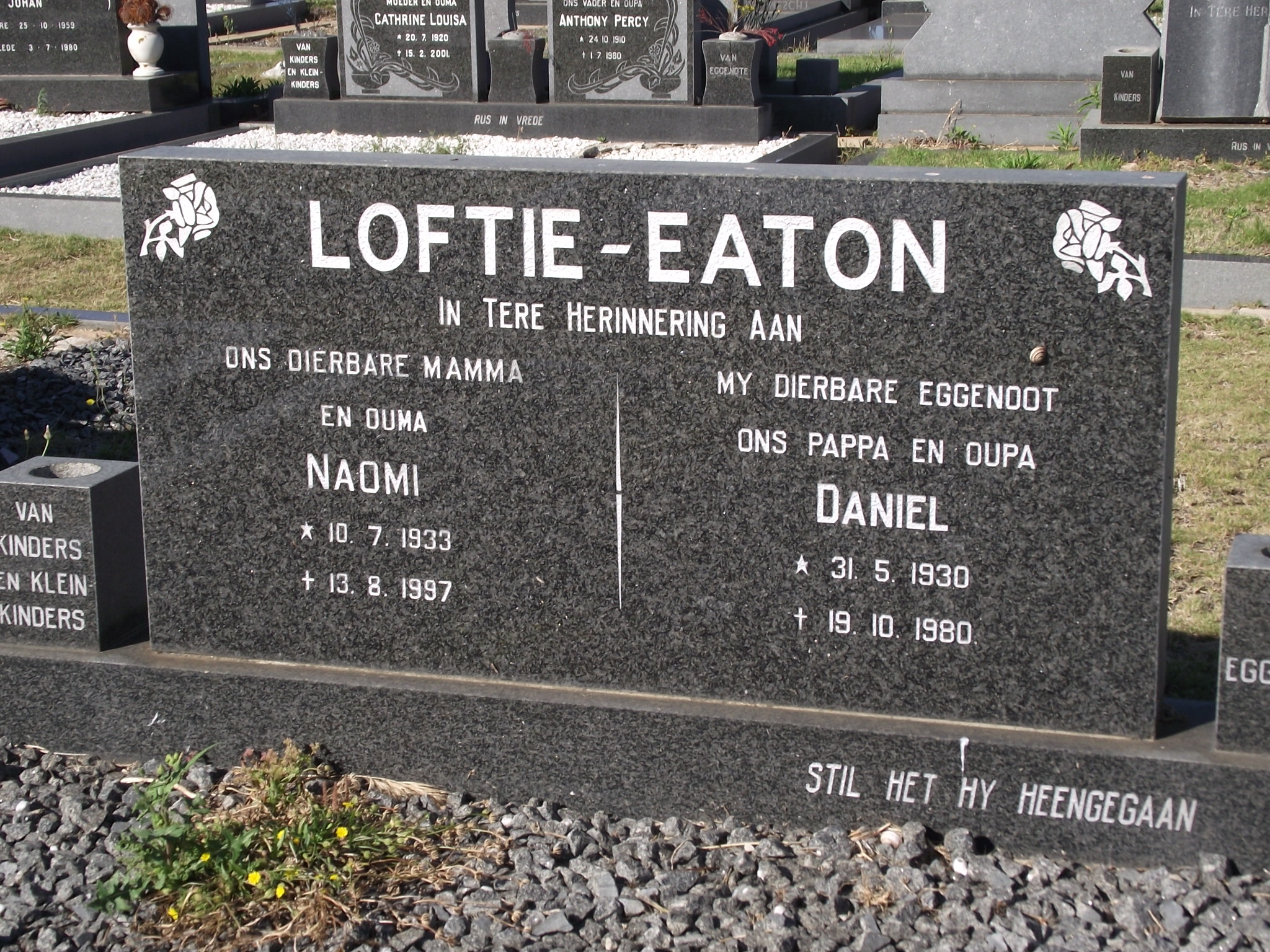 LOFTIE-EATON Daniel 1930-1980 & Naomi 1933-1997