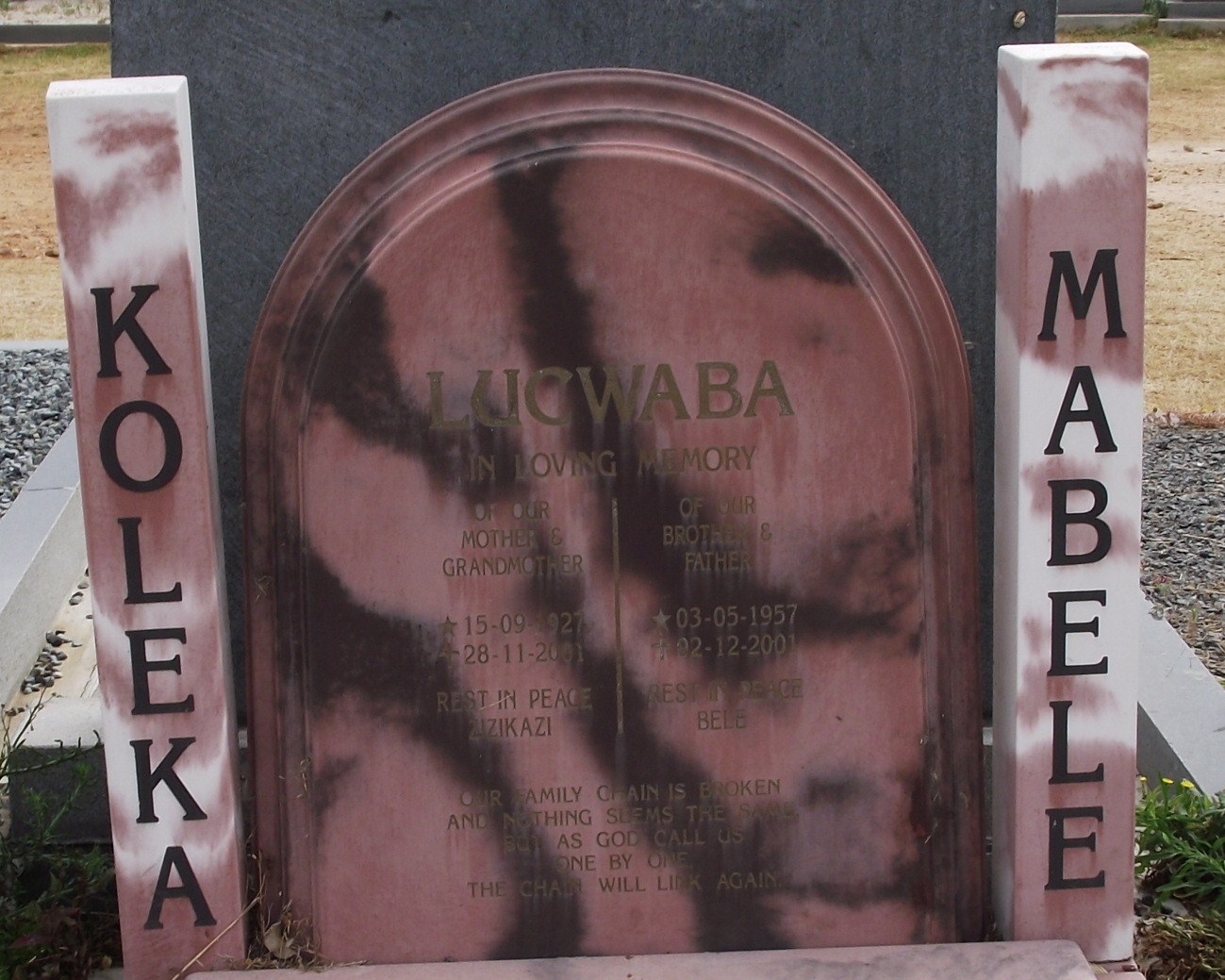 LUCWABA Koleka 1927-2001 :: LUCWABA Mabele 1957-2001