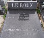 ROUX Katrina Wilhelmina, le nee DU PLESSIS 1925-1992 & Johannes Mattheus 1939-2009