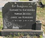 RENSBURG Elizabeth Catherina Human, Janse van 1902-1986