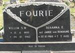 FOURIE Willem S.M. 1892-1967 & Susanna E. JANSE VAN RENSBURG 1905-1995
