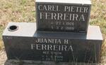 FERREIRA Carel Pieter 1920-1989 & Juanita H. DYSON 1928-2004