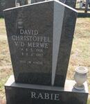 RABIE David Christoffel v.d. Merwe 1906-1987