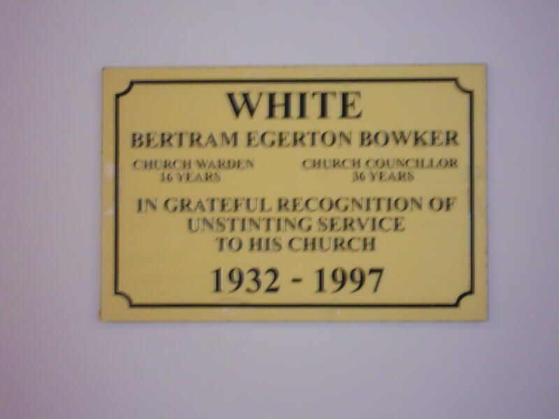 WHITE Bertram Egerton Bowker 1932-1997