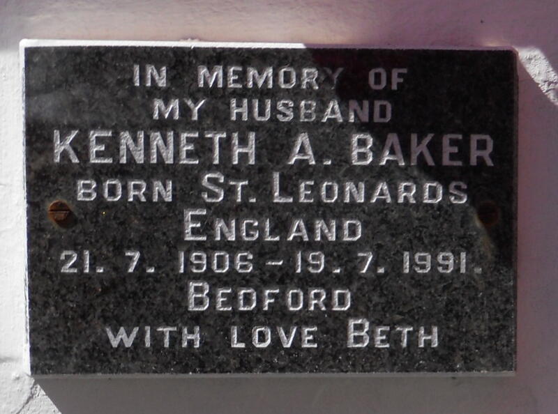 BAKER Kenneth A. 1906-1991