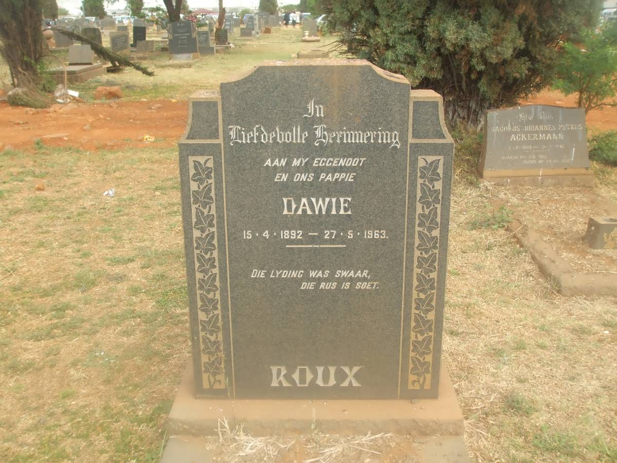 ROUX Dawie 1892-1963