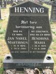 HENNING Jan Sarel Marthinus 1925-2005 & Hendrina Maria 1925-2001