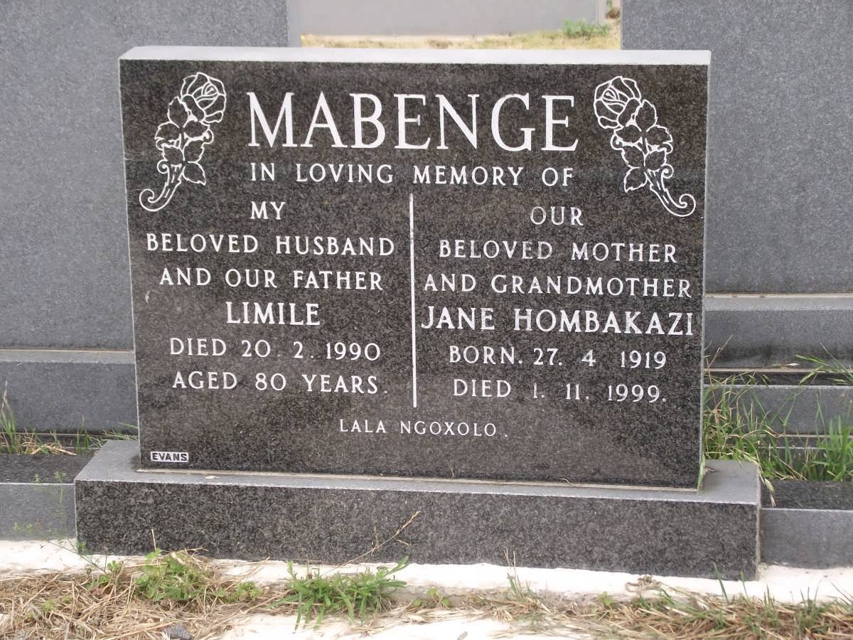MABENGE Limile -1990 & Jane Hombakazi 1919-1999