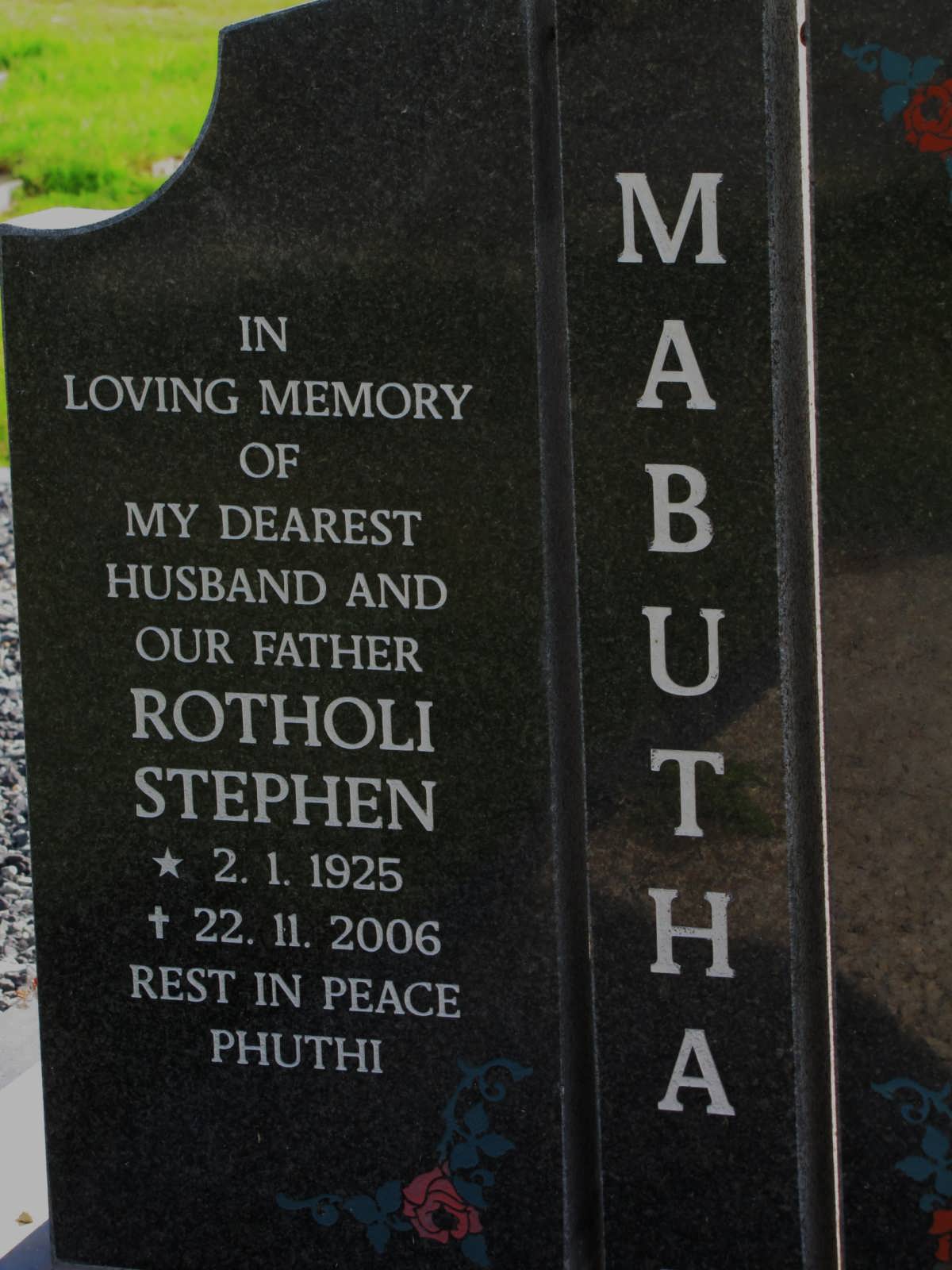 MABUTHA Rotholi Stephen 1925-2006