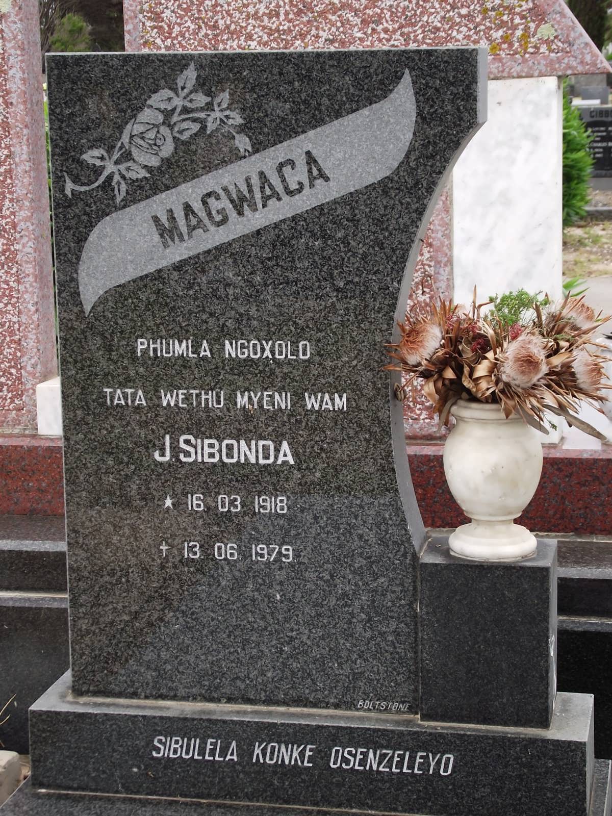 MAGWACA J. Sibonda 1918-1979