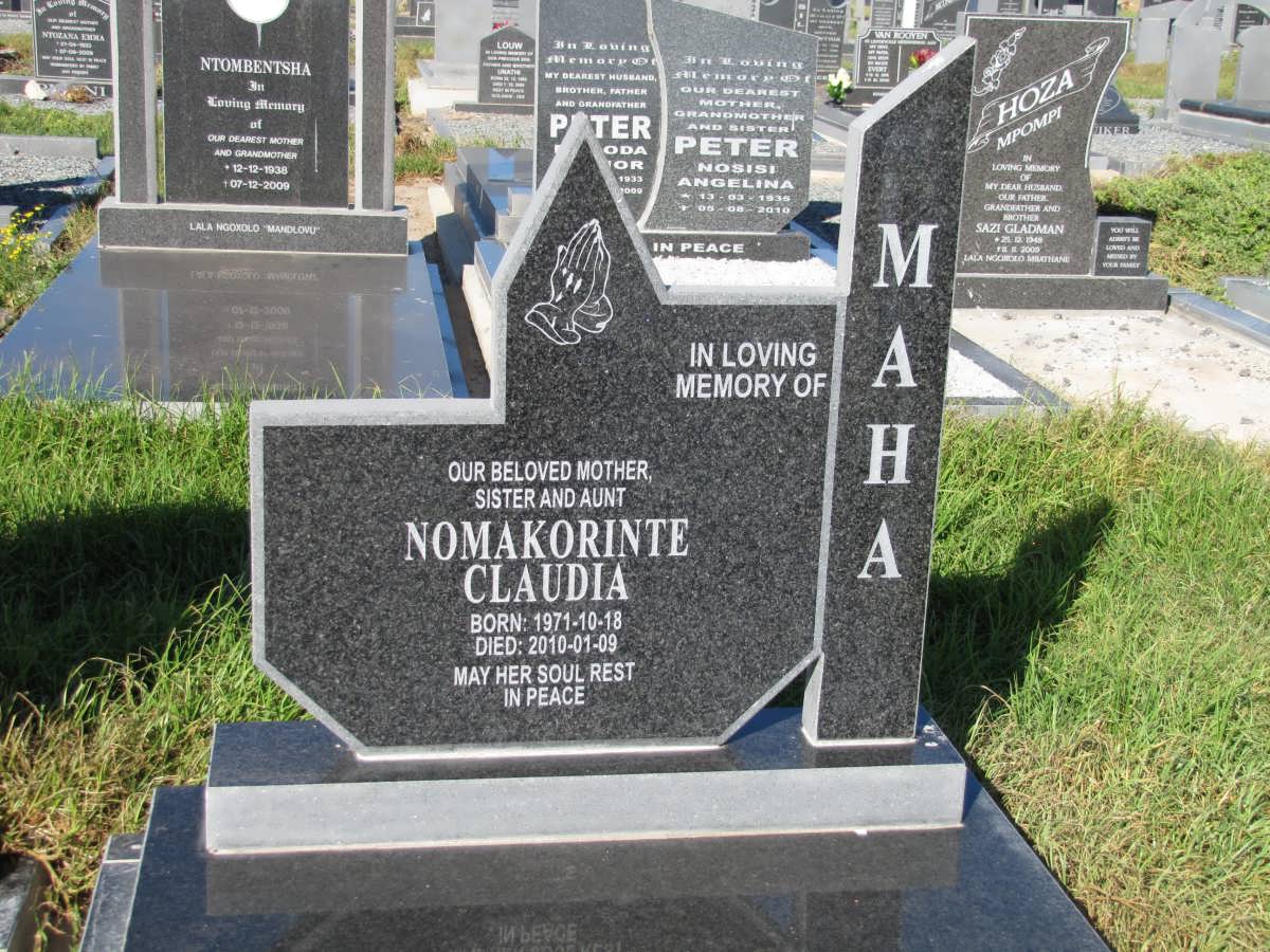 MAHA Nomakorinte Claudia 1971-2010