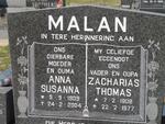 MALAN Zacharias Thomas 1908-1977 & Anna Susanna 1909-2004