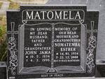 MATOMELA John Jama 1934-1996 & Nomatemba Esther 1934-2008