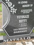 MATSALO Vuyokazi Betty 1972-2003