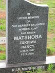 MATSHOBA Zukiswa Nancy 1967-2008