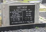 MATTHEUS Petrus 1914-1995 & Hester Cornelia 1918-1974