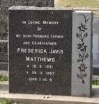 MATTHEWS Frederick Javis 1931-1997