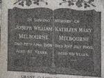 MELBOURNE Joseph William -1958 & Kathleen Mary -1965