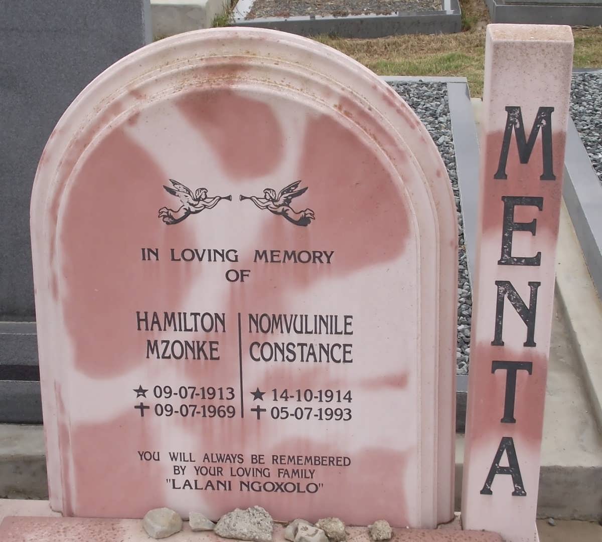 MENTA Hamilton Mzonke 1913-1969 & Nomvulinile Constance 1914-1993