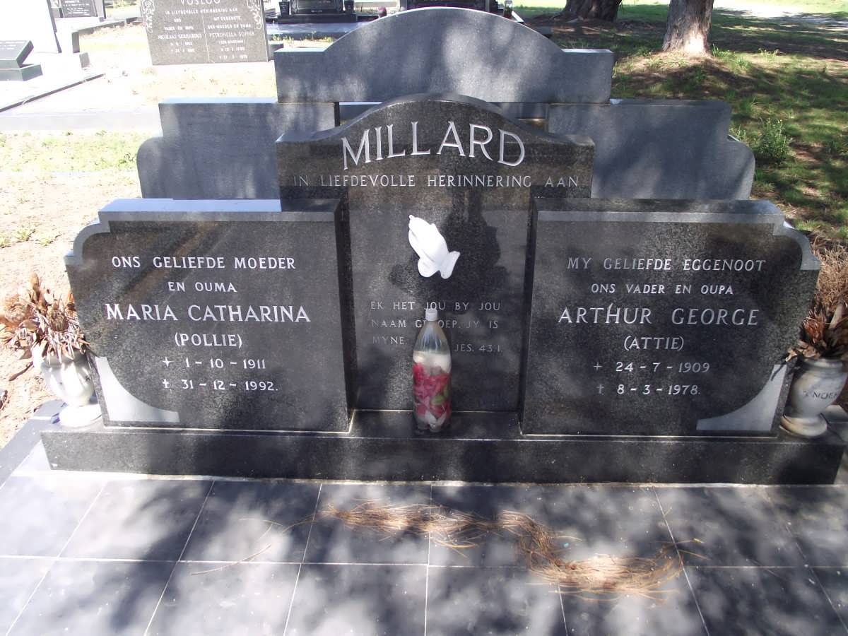 MILLARD Arthur George 1909-1978 & Maria Catharina 1911-1992