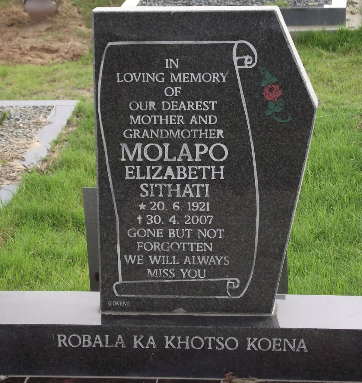 MOLAPO Elizabeth Sithati 1921-2007